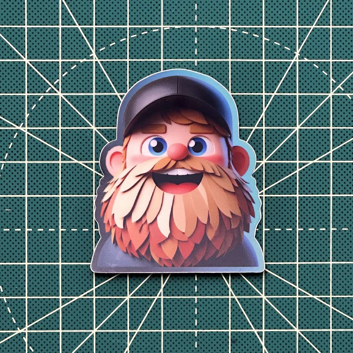 Happy Beard - Papercraft - Sticker
